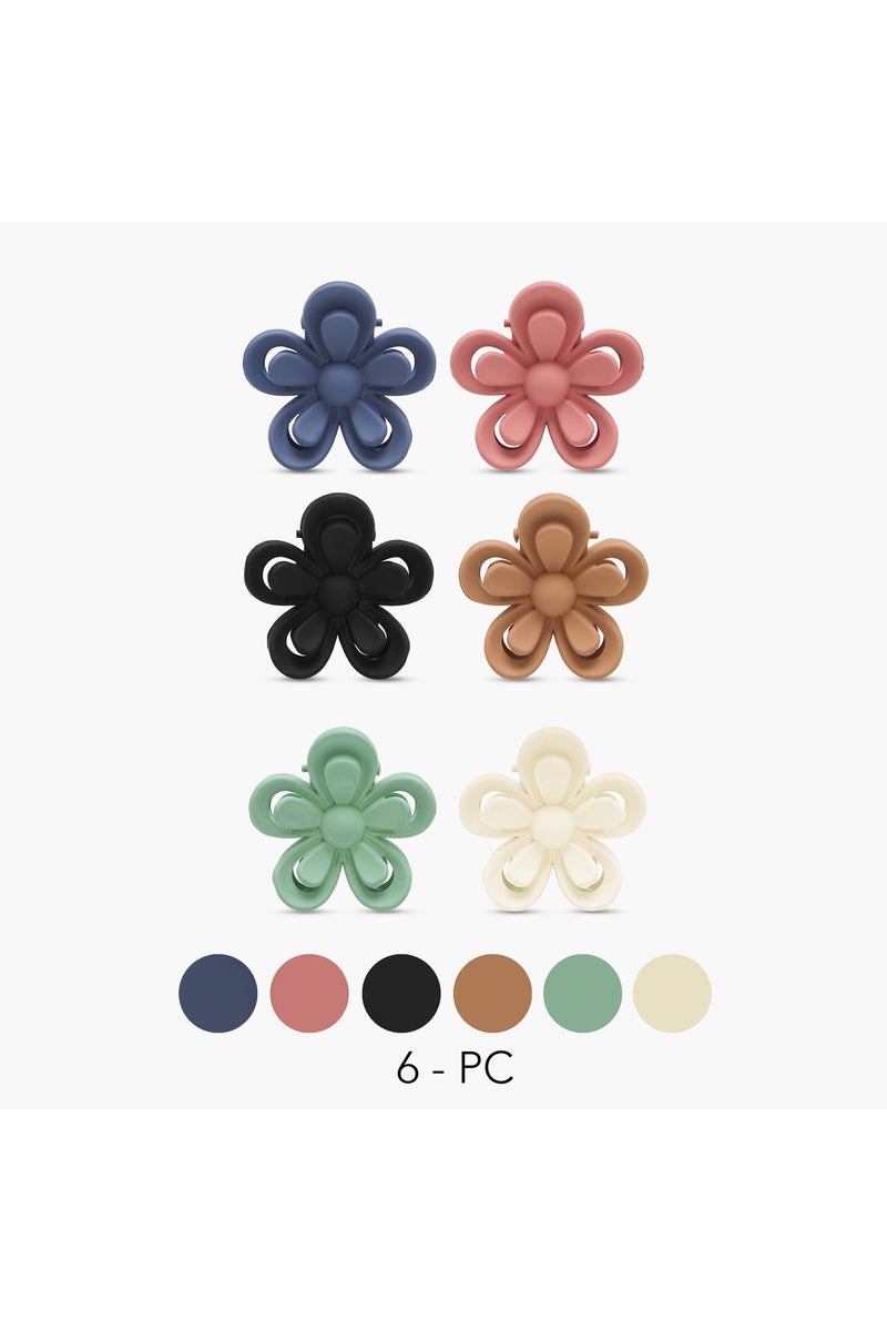 LIFESTYLE Pack of 6 Floral Hair Clamps - Image 1